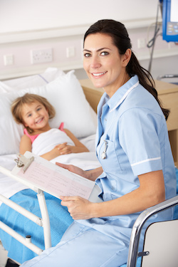 Nurse Attending to child in hospital